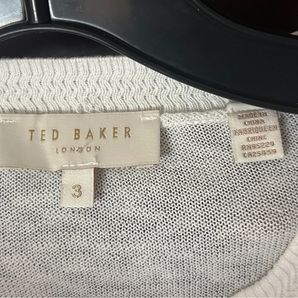 TED BAKER Nicci Linen Blend Lightweight Slouchy Sweater Old Money Coastal Size M